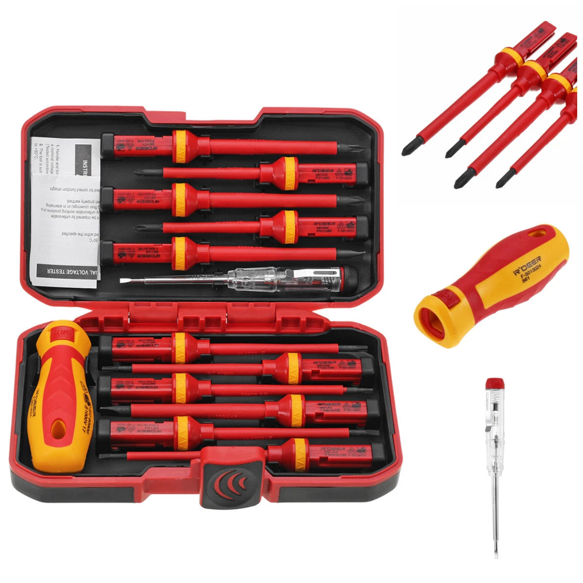 13Pcs 1000V Electronic Insulated Screwdriver Set Phillips Slotted Torx CR-V