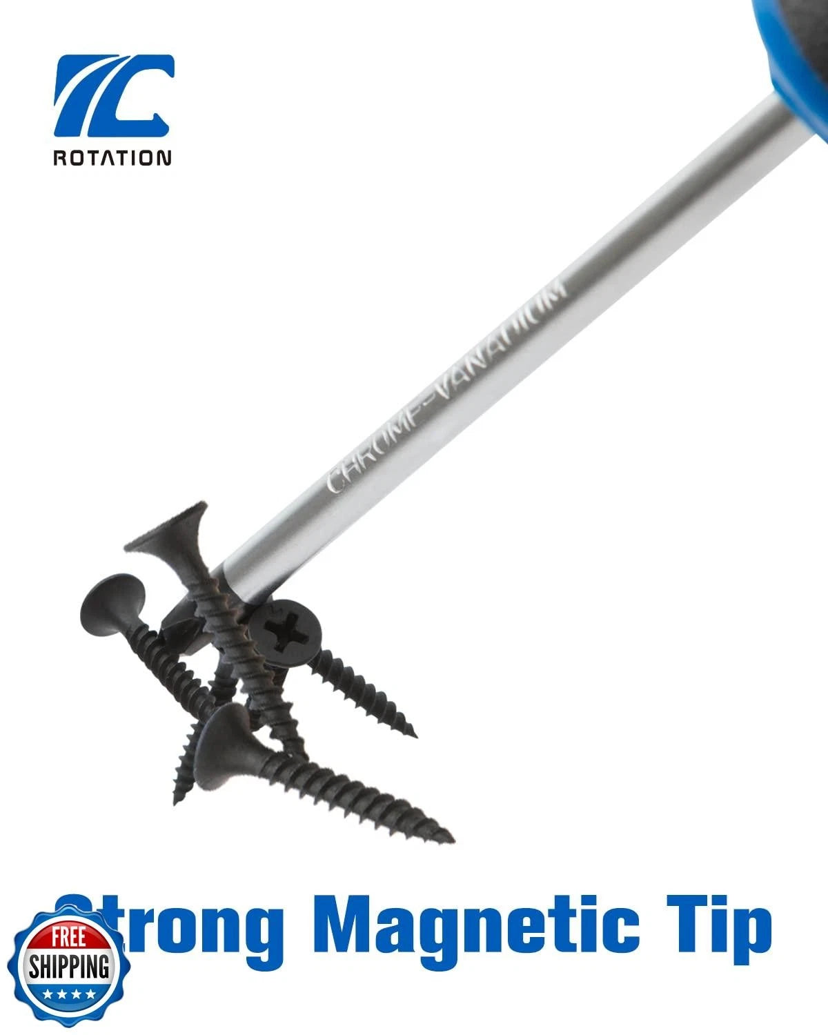 ROTATION 6PCS Magnetic Tip Screwdriver Set, 3 Phillips and 3 Flat, Profession