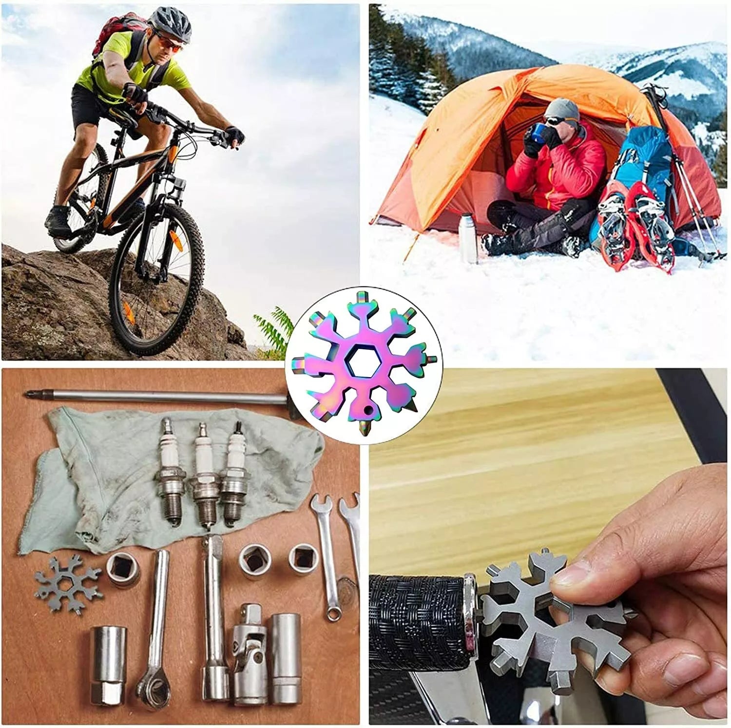 18 in 1 Snowflake Multi Tool Stainless Portable Steel Multi Tool for Outdoor
