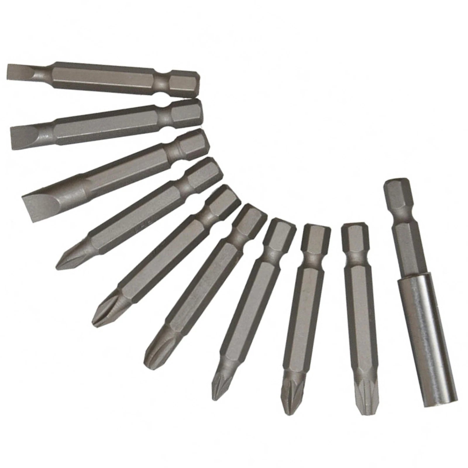Bluespot 10 Piece Power Bit Set Includes Phillips, Pozi And Slotted Power Bits