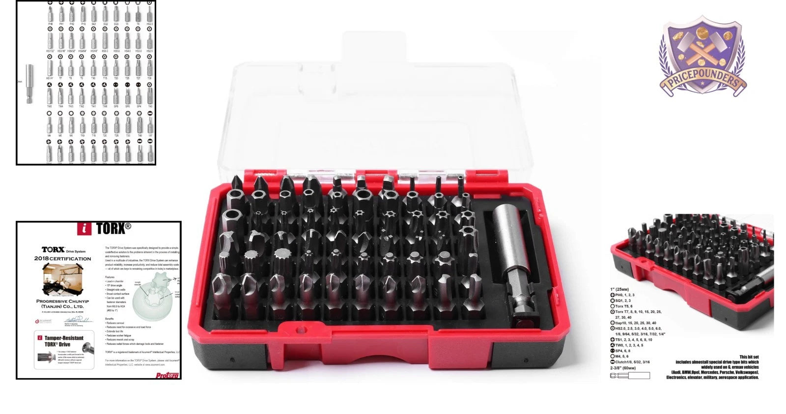 Security Bit Set 61-Piece S2 Steel Home Automotive Aerospace Durable Case