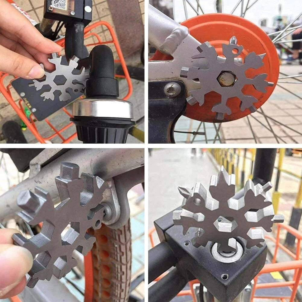 18 in 1 Snowflake Multi Tool Stainless Portable Steel Multi Tool for Outdoor
