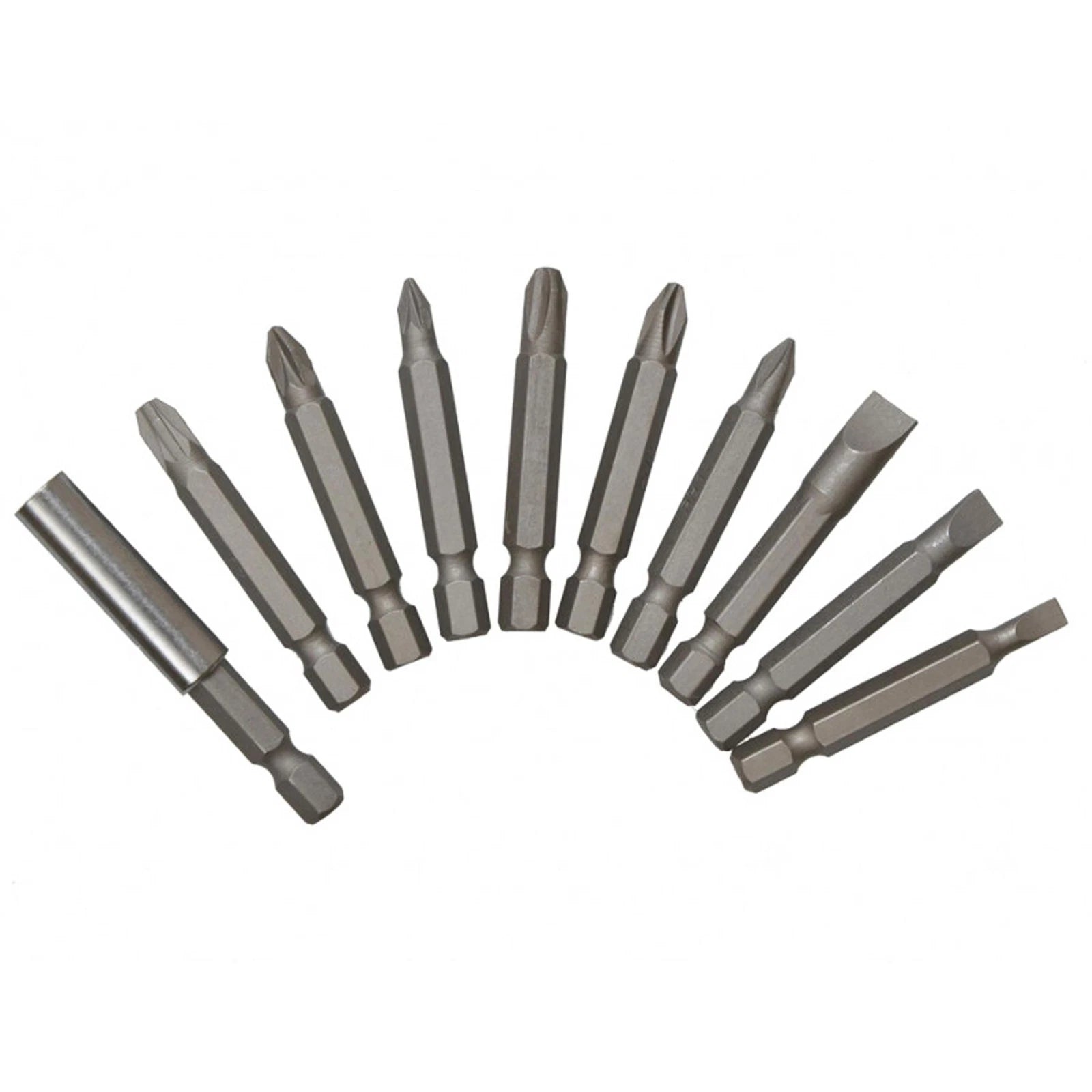 Bluespot 10 Piece Power Bit Set Includes Phillips, Pozi And Slotted Power Bits