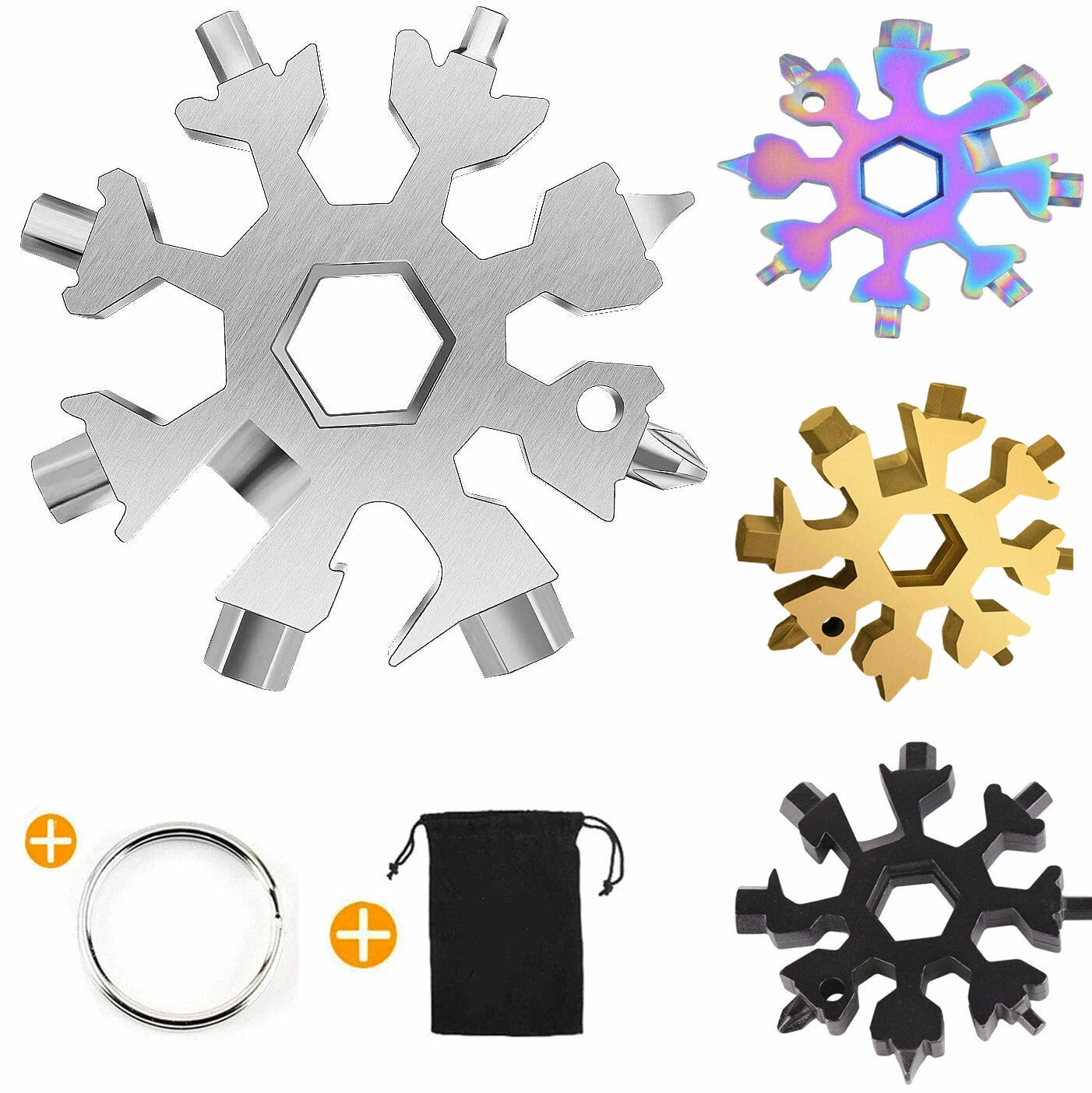 18 in 1 Snowflake Multi Tool Stainless Portable Steel Multi Tool for Outdoor