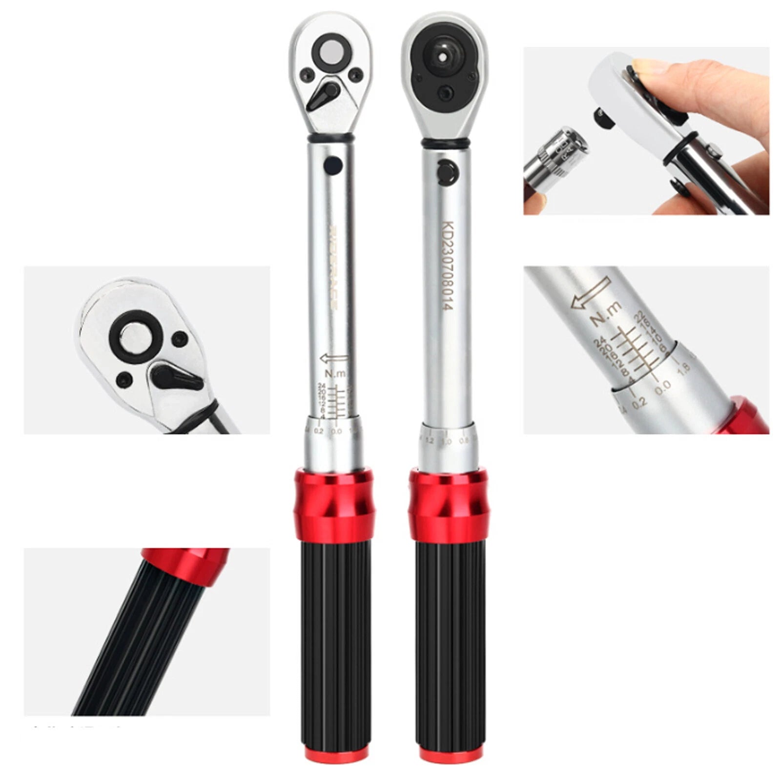 Bicycle Torque Wrench Set 15Pcs 1/4" 2-24Nm 1.5/2/2.5/3/4/5/6mm Portable Durable