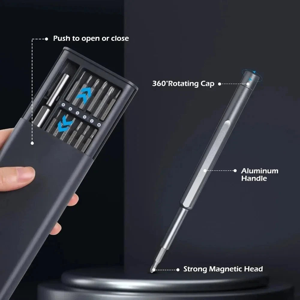 25-in-1 Precision Screwdriver Set – Magnetic Bits for iPhone, PC, Watch