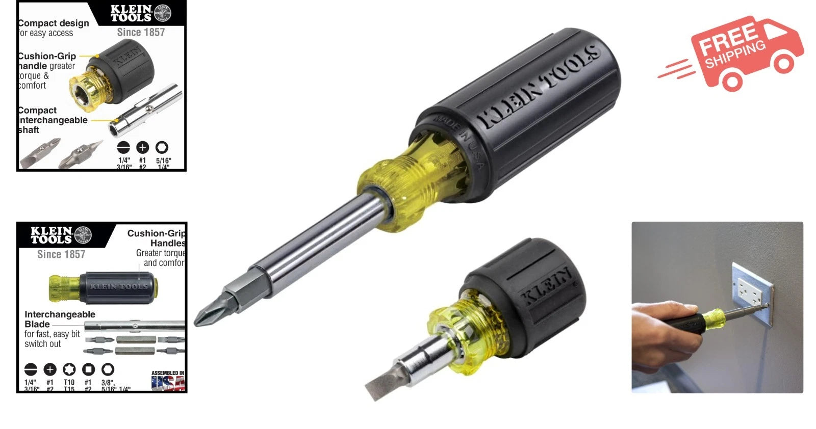 All-in-One 11-in-1 Screwdriver with 6-in-1 Stubby - Perfect for Home and Auto