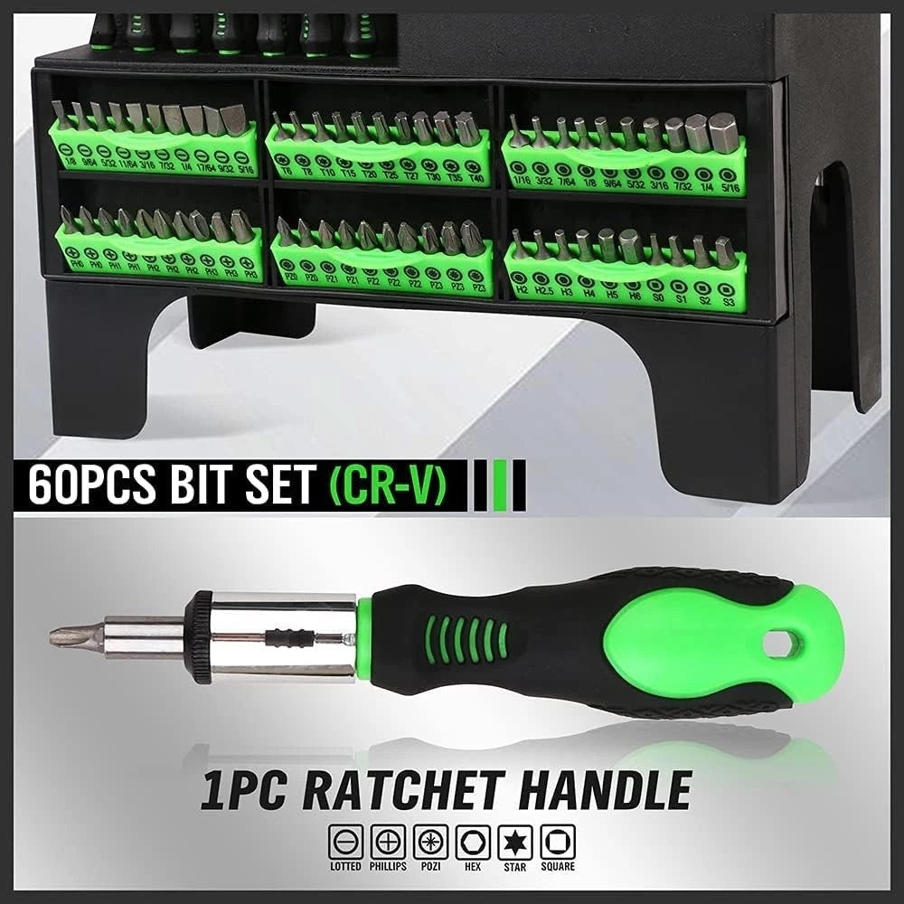 SWANLAKE 118PCS Magnetic Screwdrivers Set With Plastic Ranking,Tools For Men (11