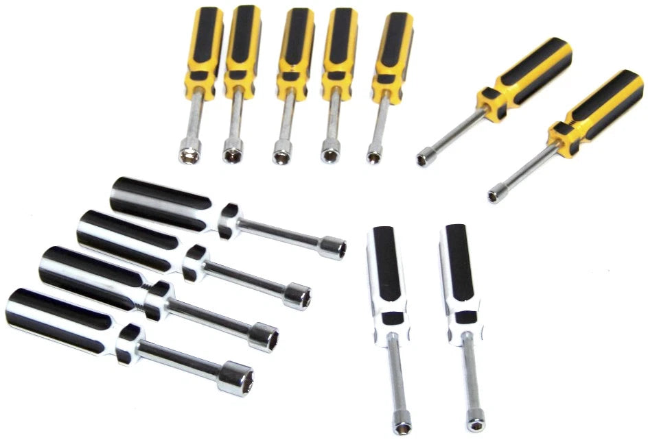14 pc Nut Driver Screw 3/16 1/4 5/16 11/32 3/8 7/16 1/2 in 5 5.5 6 7 8 9 10mm