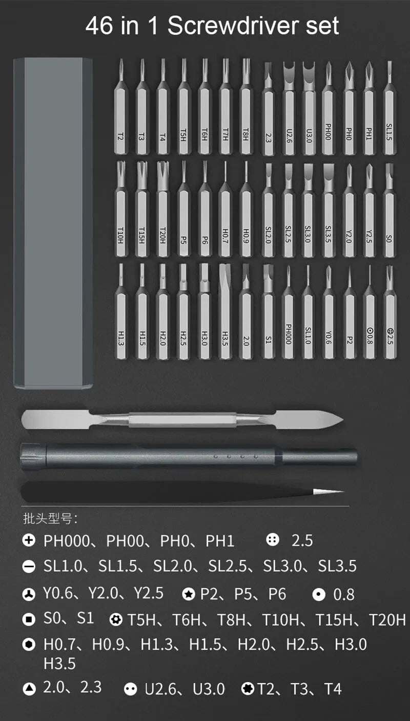Screwdriver Set S2 Phillips Slotted Screw driver Bit Maintenance tool hand tools