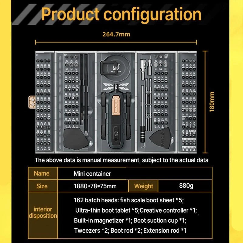 Mini Container Screwdriver Set 180 in 1 Professional Kit Repair Tool For Drones