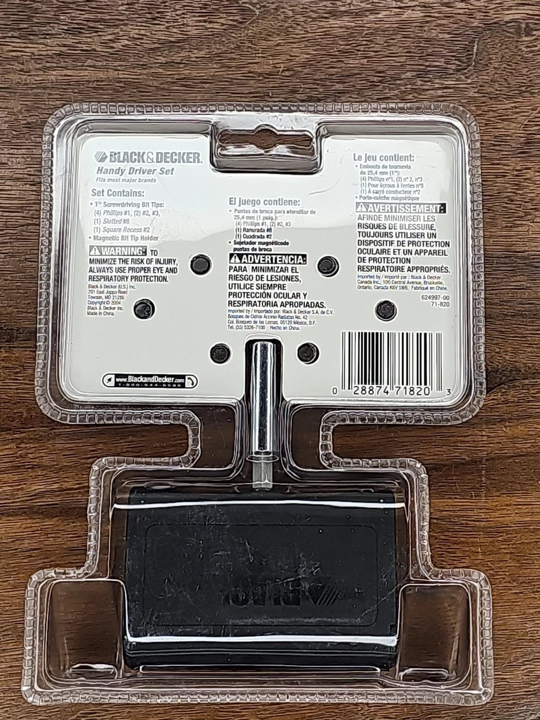 Black & Decker Screwdriver Bit Handy Driver Set Magnetic Bit Holder 71-820 New