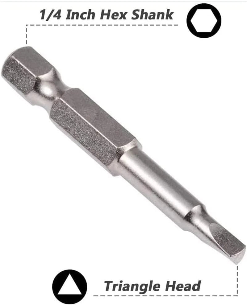 6 Pieces Magnetic Triangle Screwdriver Bits Set 1/4 Inch Hexagonal 1.8 Mm, 2.0 M