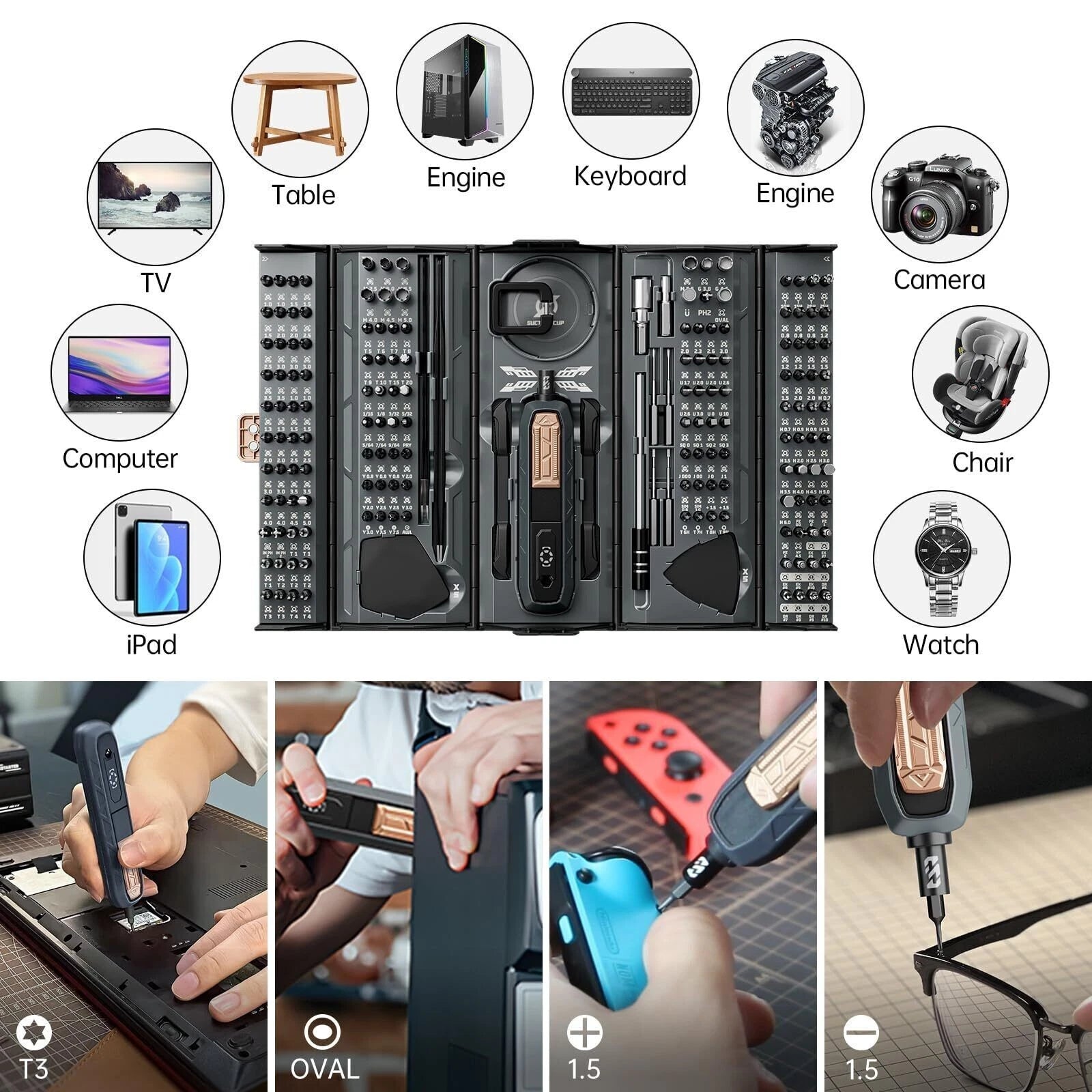 Mini Container Screwdriver Set 180 in 1 Professional Kit Repair Tool For Drones