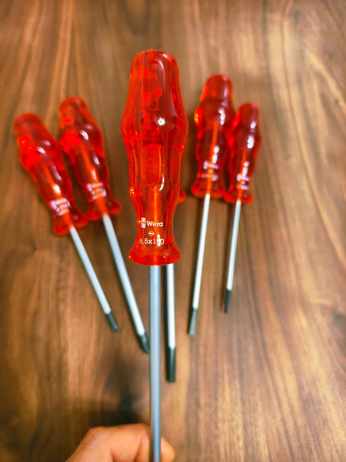 Wera 6 Piece Screwdriver Set with Transparent Crystal - Red Handles Limited