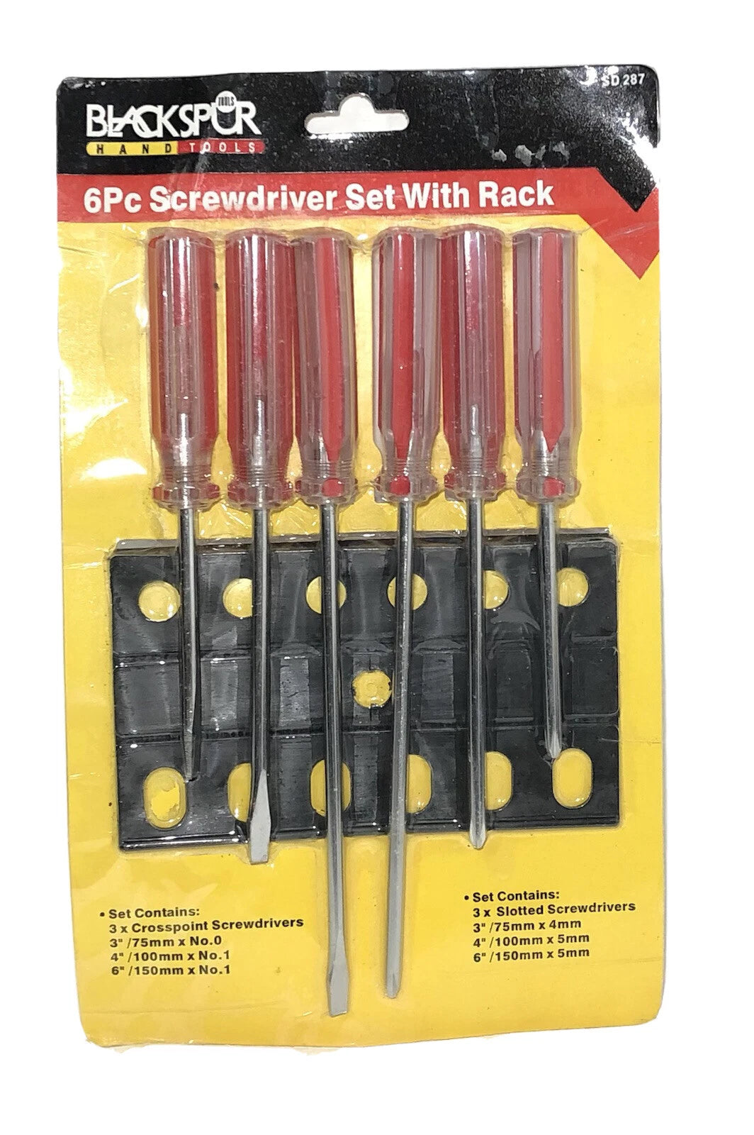 6Pc Screwdriver Set With Rack Philips Crosspoint Slotted Flat Head DIY Hardware