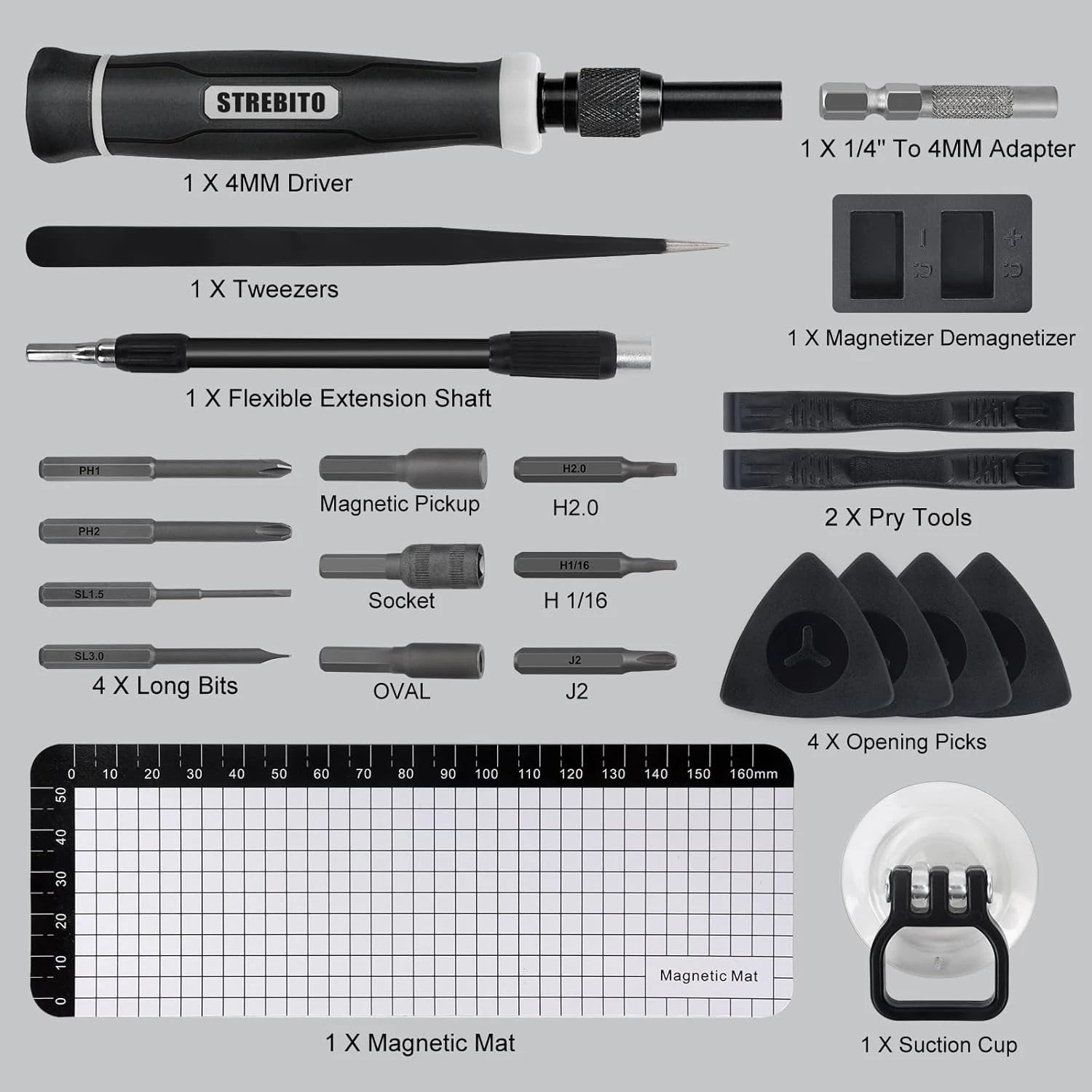 Pro-Grade 153-in-1 Screwdriver Kit with Ergonomic Grip & Case for Gadgets