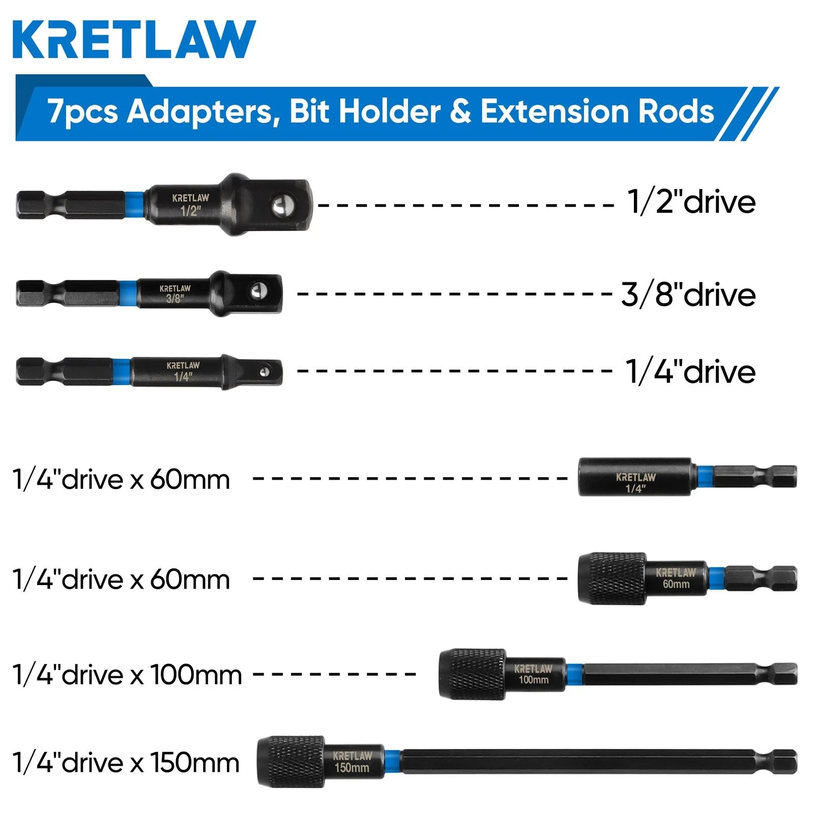 31PCS Magnetic Nut Driver Set, Impact Drill Driver Bit in Cr-V, SAE & Metric ...