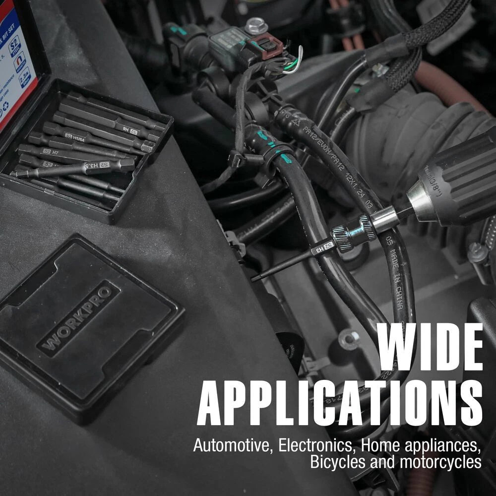 WORKPRO 20pcs Hex Head Allen Wrench Drill Bit Set Metric and SAE Hex Bits New