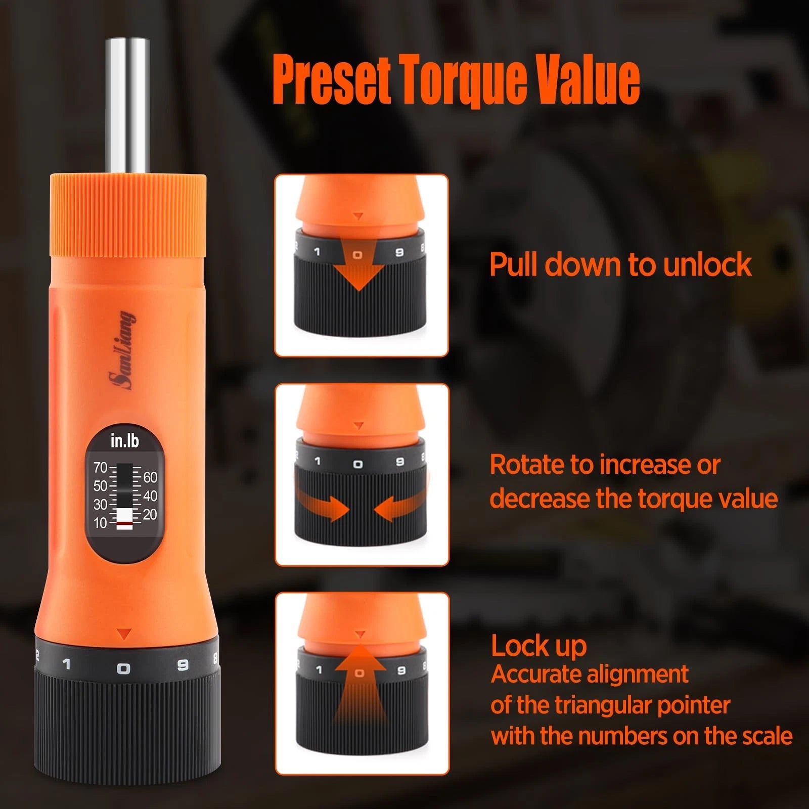 36Pcs Torque Screwdriver Wrench Driver Set 10-70 Inch Pounds lbs with 29 S2 B...