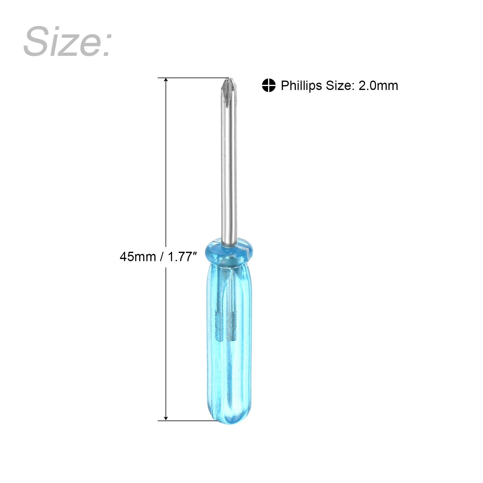 2.0mm Mini Phillips Screwdriver 45mm Length for Small Appliances Repair 10Pcs
