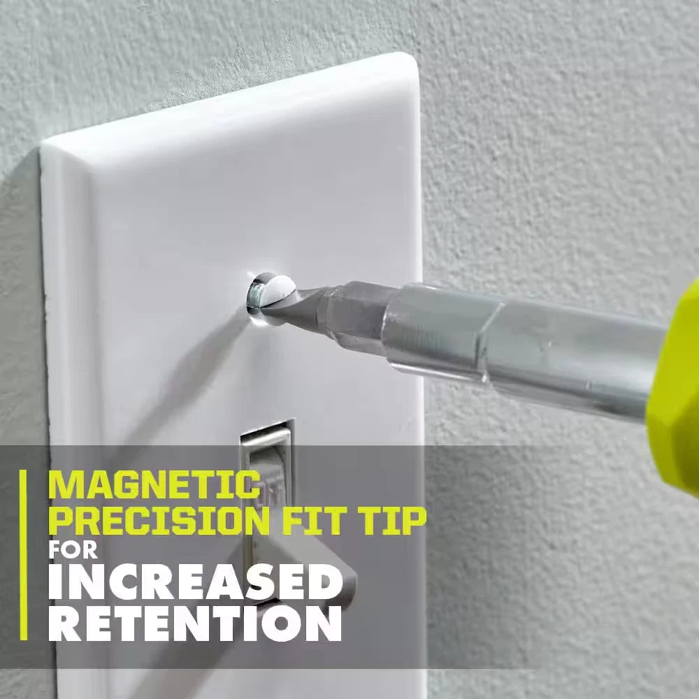 NEW Ryobi Multi-Bit 11in1 Screwdriver Cushion Grip Handle Bits and Nut Drivers