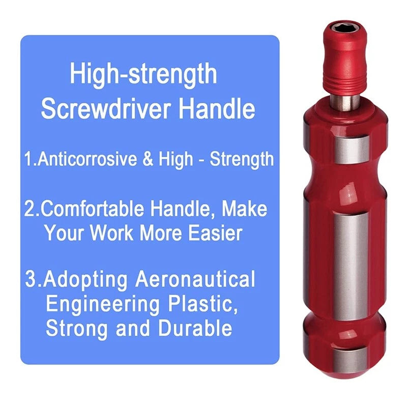 BROPPE 1/4" Hex Quick Change Screwdriver Handle Heavy Duty Bits Holder Magnetic