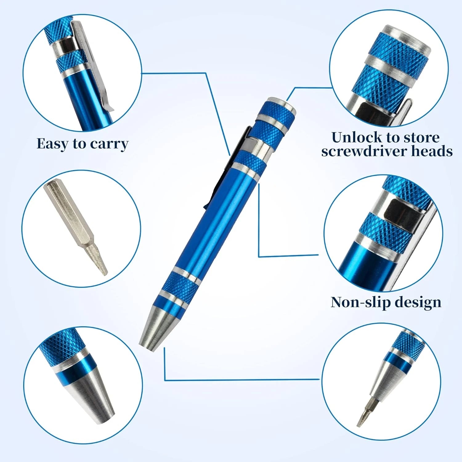 8 in 1 Mini Screwdriver Set Small Screwdrivers Pen Magnetic Repair Tools EDC Com