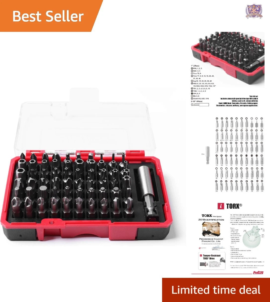 Security Bit Set 61-Piece S2 Steel Home Automotive Aerospace Durable Case