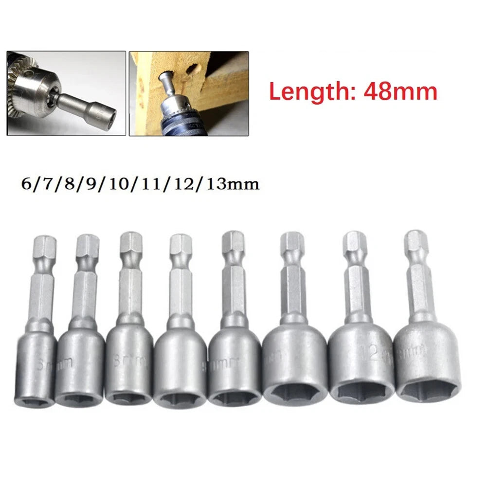 1x 6-13mm Hex SocketS Sleeve Nozzles Nut Driver Set Screwdriver Set