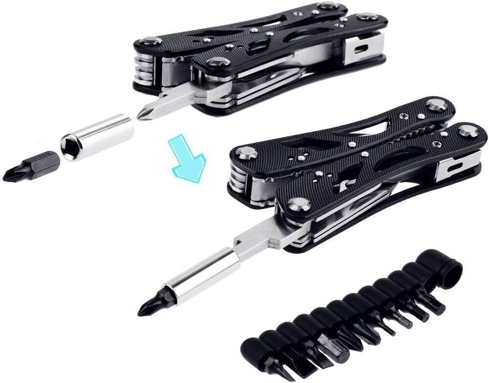 Multitool Pliers Set Stainless Steel Screwdriver Tool with 11 Screwdriver Bits