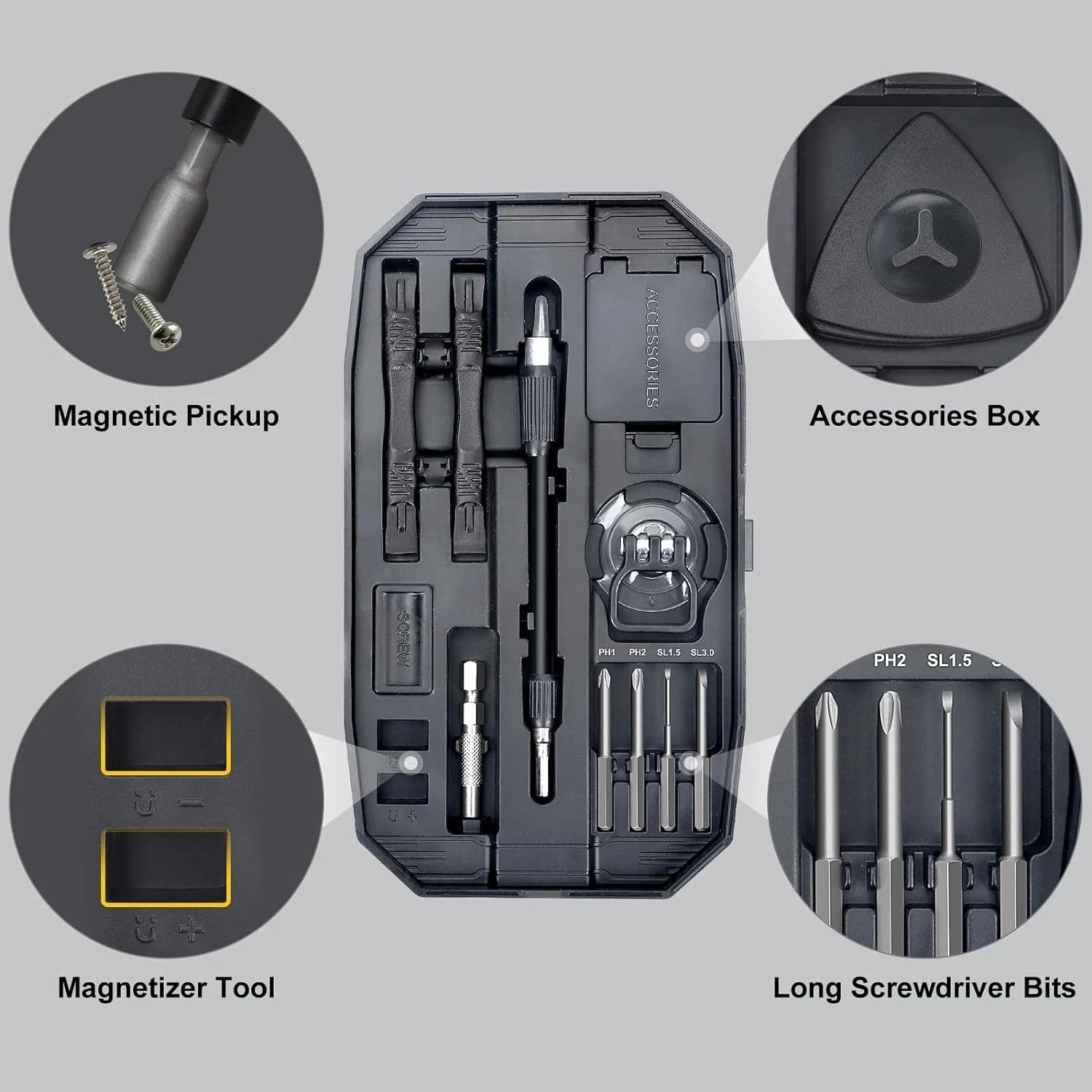 Pro-Grade 153-in-1 Screwdriver Kit with Ergonomic Grip & Case for Gadgets
