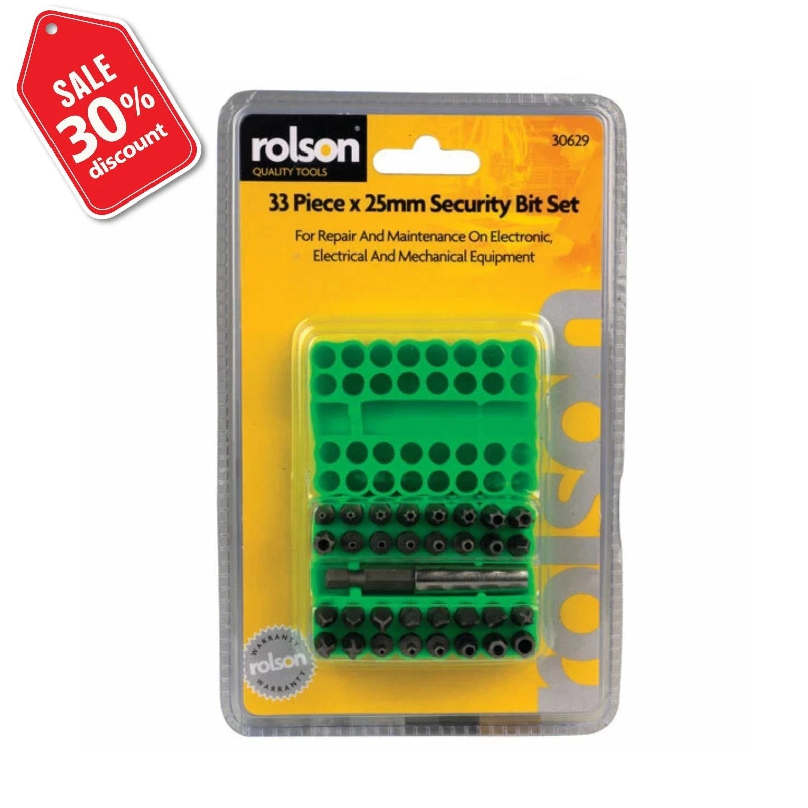 33PC SCREWDRIVER SECURITY BIT SET TAMPERPROOF HEX KEY SPANNER TORX TRI-WING 25MM