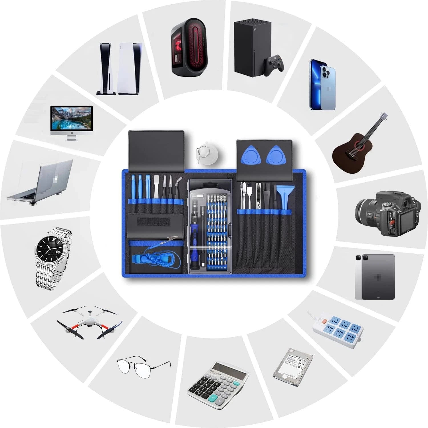 80 in 1 Professional Computer Repair Tool Kit, Precision Screwdriver Set with 56