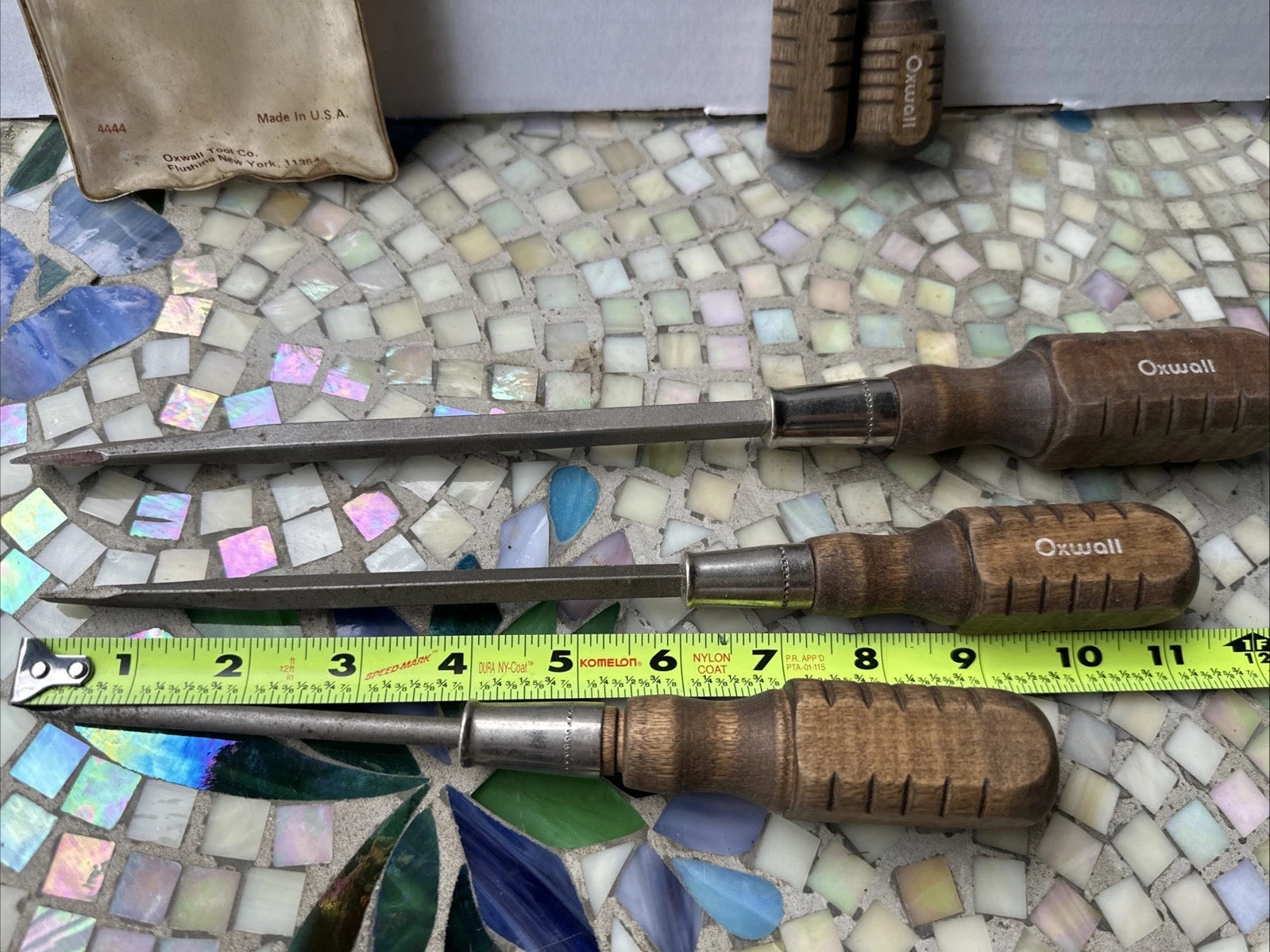 5 Pc Oxwall Vintage Screwdriver Set 4 Flat Blade, 1 Phillips Head Wooden Handles