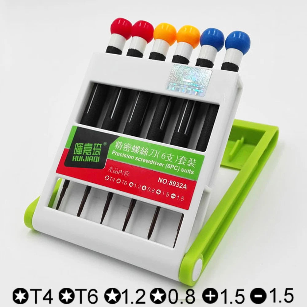 1set HUIJIAQI 6in1 Precision Screwdriver(6pcs) Suits Repair Tool No.8932A/B