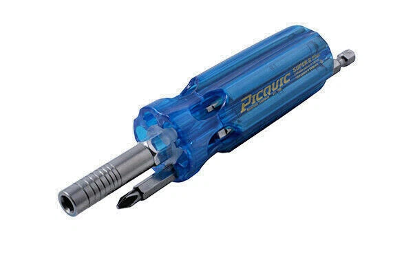 PICQUIC SUPER 8 Plus Screwdriver Multi-Bit Driver - 7 Hex Bits 98881B Bulk