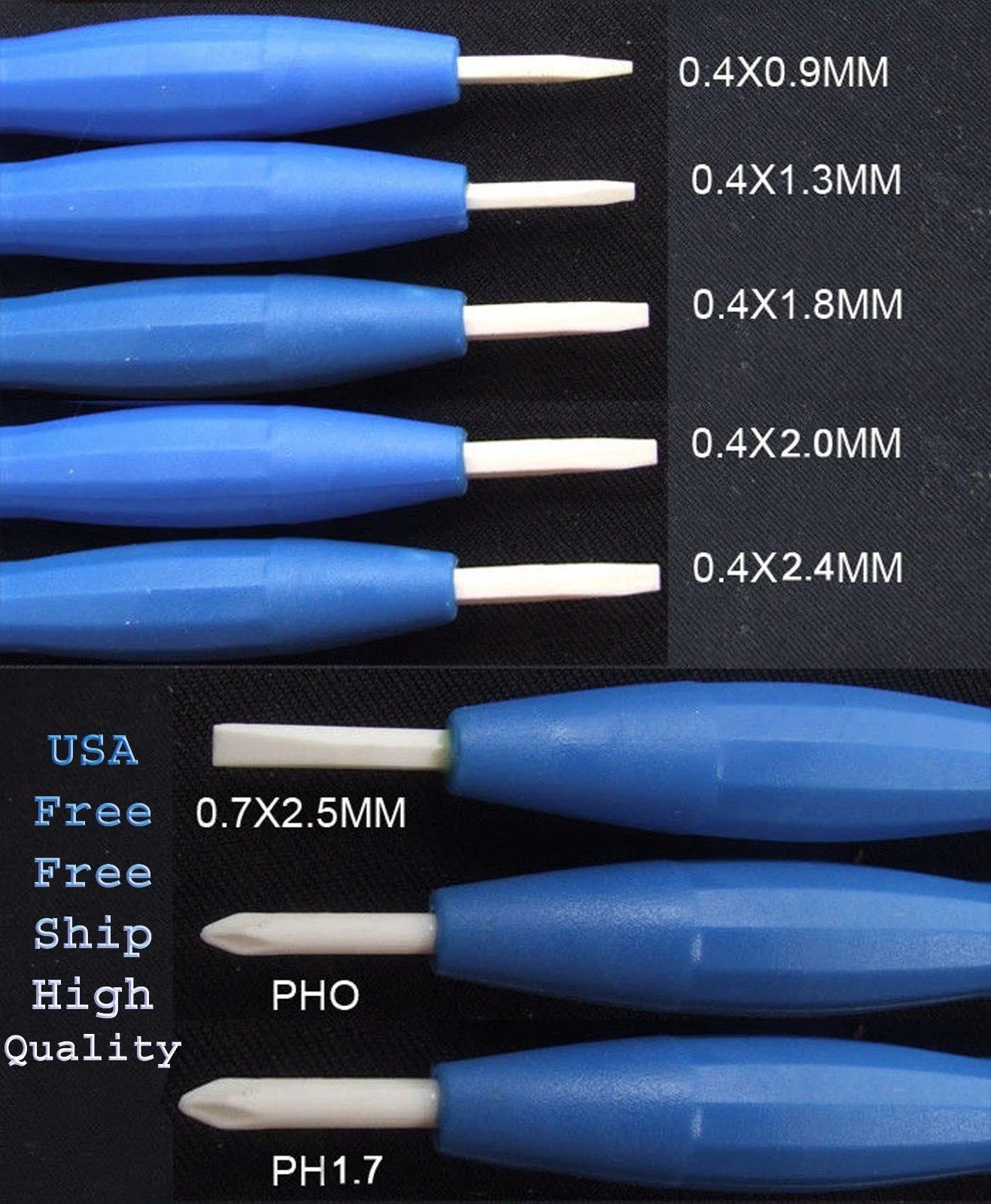 8x Ceramic Screwdriver Tool Anti static Non magnetic conductive  /retail package
