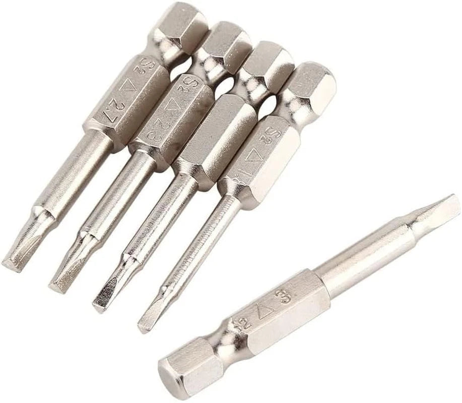 6 Pieces Magnetic Triangle Screwdriver Bits Set 1/4 Inch Hexagonal 1.8 Mm, 2.0 M