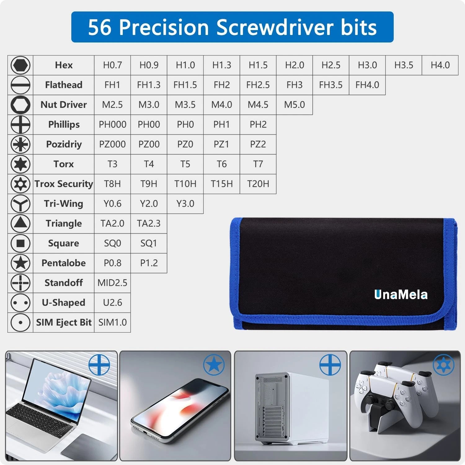 80 in 1 Professional Computer Repair Tool Kit, Precision Screwdriver Set with 56