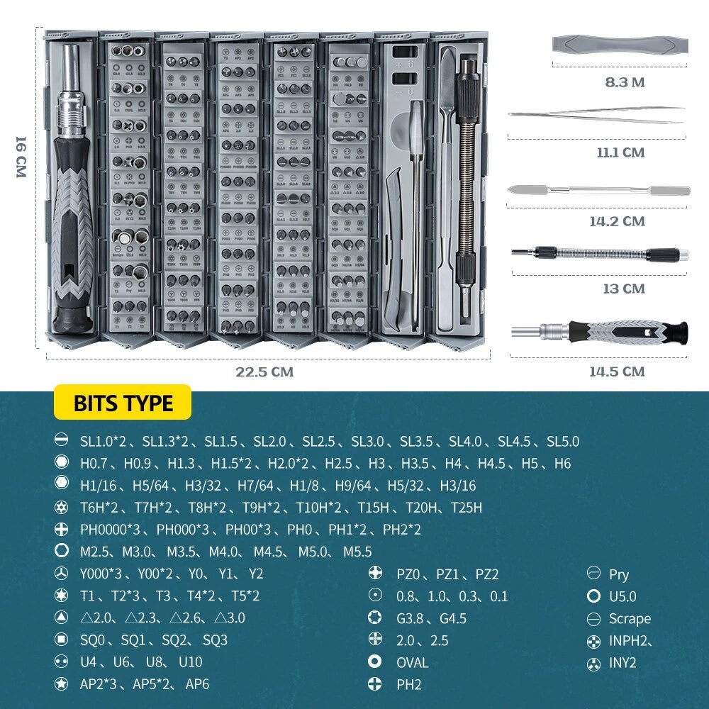 126Pcs Magnetic Precision Screwdriver Kit Set For Repair Phone Watch Computer