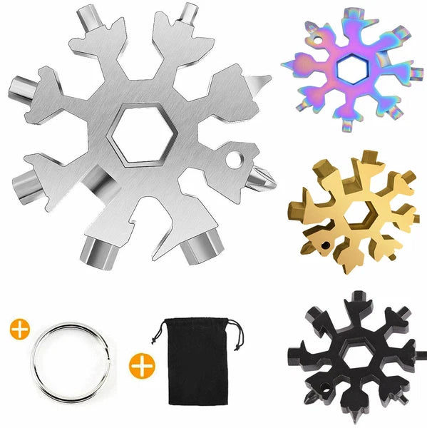 18 in 1 Snowflake Multi Tool Stainless Portable Steel Multi Tool for Outdoor