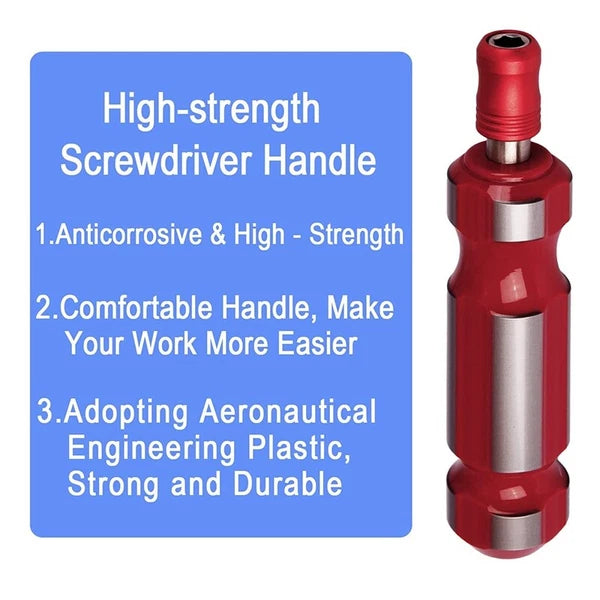 BROPPE 1/4" Hex Quick Change Screwdriver Handle Heavy Duty Bits Holder Magnetic