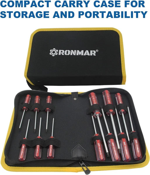 13-Piece Magnetic Torx Screwdrivers Set, Security Tamper Proof, Red