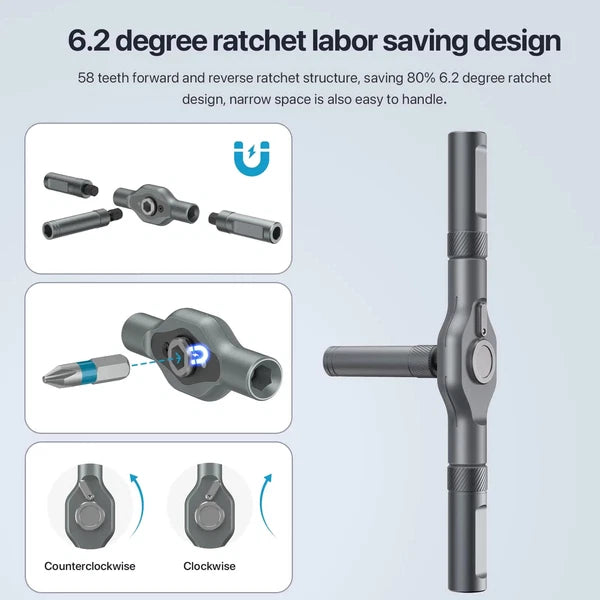 24in1 Multifunction Ratchet Screwdriver Set Multi Magnetic Bits Repair Tool Kit