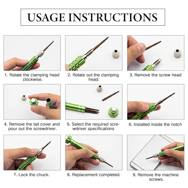 6 in 1 Precision Screwdriver Cellphone Repair Kit Set For Watch iPhone Tool Red