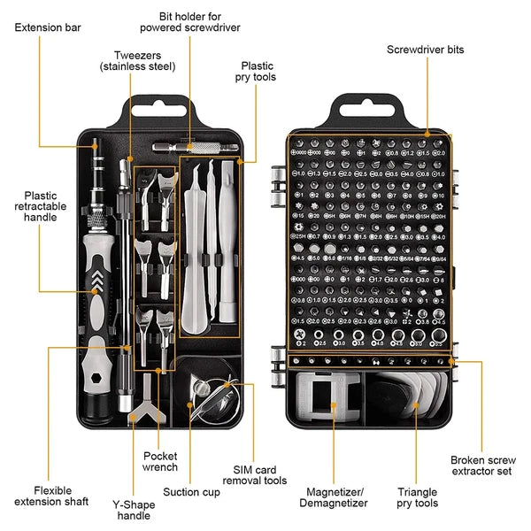 Screwdriver Set Magnetic Torx Phillips Screw Bit Kit  with Electrical Driver Rem