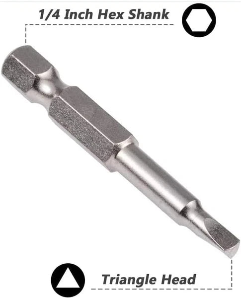 6 Pieces Magnetic Triangle Screwdriver Bits Set 1/4 Inch Hexagonal 1.8 Mm, 2.0 M
