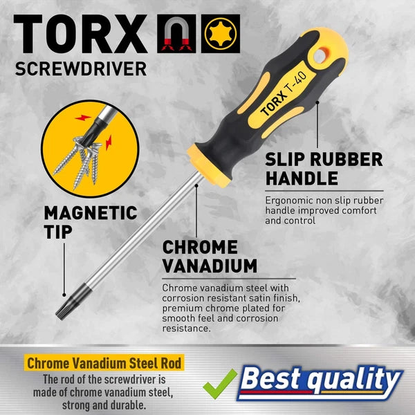 12-Piece Magnetic Torx Screwdrivers Set, Magnetic Torx Driver Star Screwdrive...