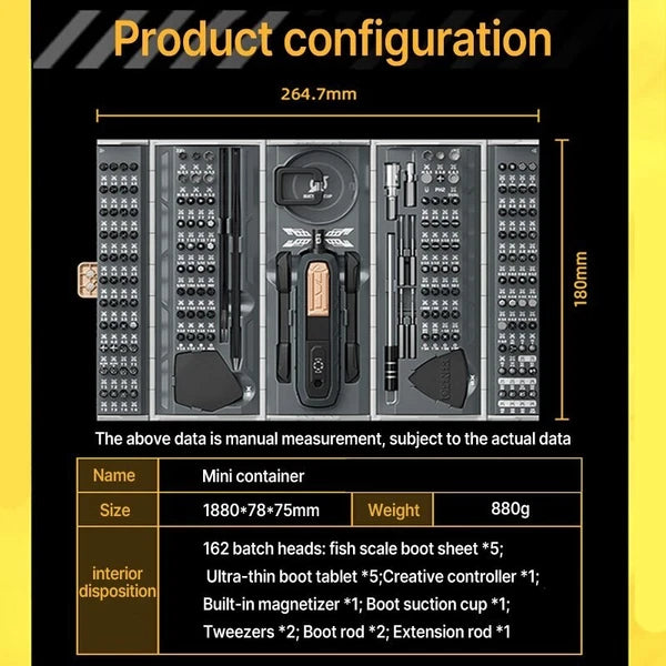 Mini Container Screwdriver Set 180 in 1 Professional Kit Repair Tool For Drones